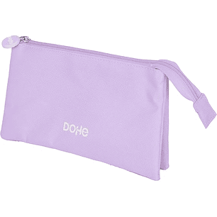 Dohe Serenity Portatodo Triple - Cierre Doble con Cremallera y Tirador de Goma - Color Morado