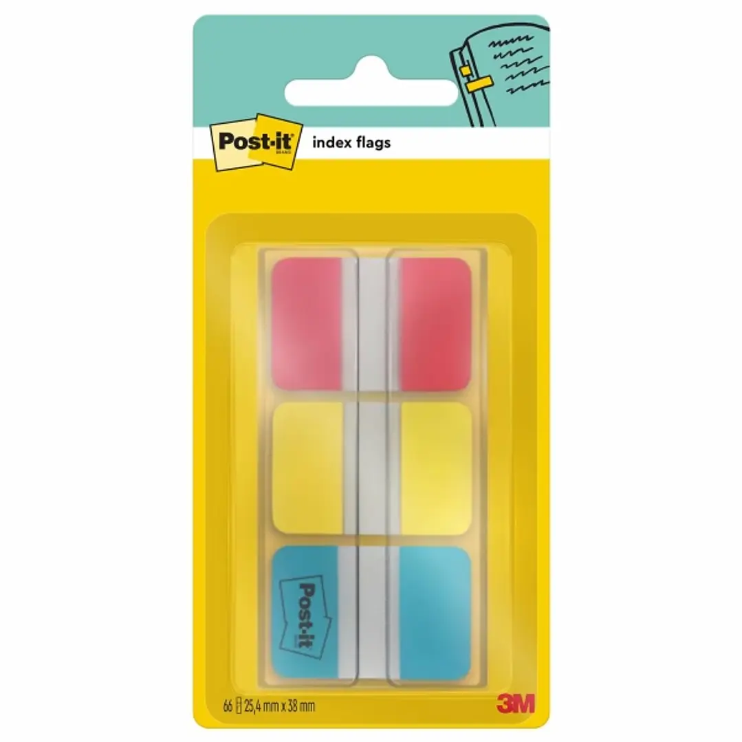 Post-It Index Dispensador con 66 Marcadores Reposicionables - Forma Rectangular - Colores Surtidos 1