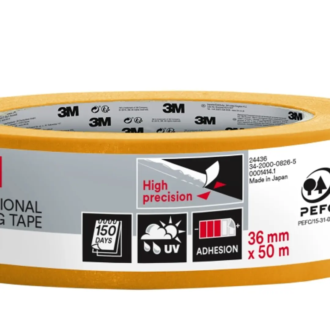 3M Cinta de Enmascarar Profesional - Multisuperficie - 36mm x 50m - 100% PEFC - Color Naranja 1