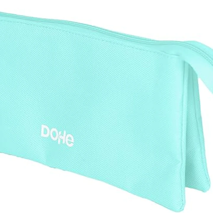 Dohe Serenity Portatodo Triple - Cierre Doble con Cremallera y Tirador de Goma - Color Verde 1