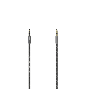 Hama Prime Cable de Audio - Jack 3.5mm Macho - Longitud 0.75m - Contactos Chapados en Oro - Estereo - Color Negro y Gris