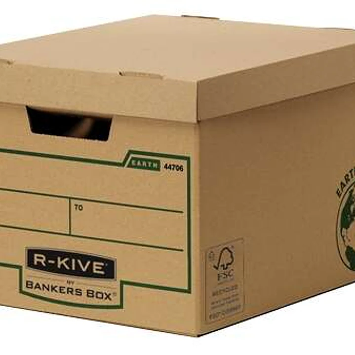 Fellowes Bankers Box Earth Contenedor de Archivos - Montaje Manual - Carton Reciclado Certificacion FSC - Color Marron 1
