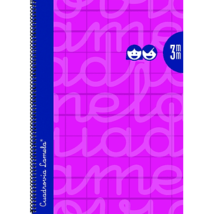 Lamela Cuaderno Espiral con 80 Hojas de 90g/m2 con Margen - Formato Folio - Pauta Cuadrovia de 3mm - Cubierta Extra Dura - Papel Offset Blanco Extra -