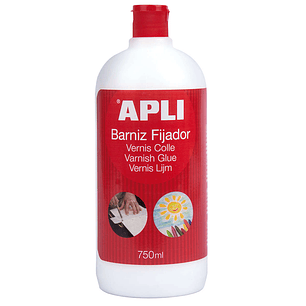 Apli Barniz Adhesivo Brillante 750ml - Proteccion Duradera - Secado Rapido - Resistente al Agua - Transparente