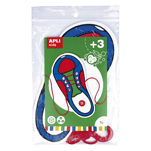 Apli Juego de Aprendizaje para Atar Zapatos - Plantilla de Plastico en Forma de Zapato de 100x210mm - Desarrolla Psicomotricidad Fina y Coordinacion M