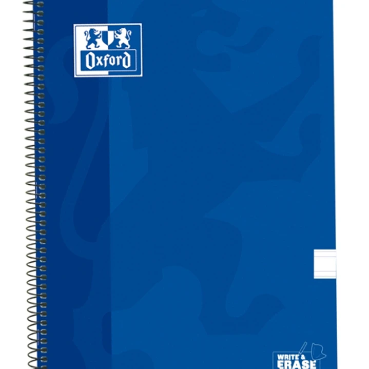 Oxford School Classic Cuaderno Espiral Tapa Extradura Write&Erase - Pauta 3.5mm con Margen - 80 Hojas - Color Azul Marino 1