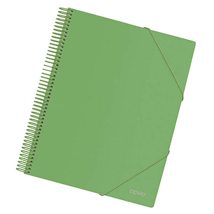 Dohe Carpeta con 30 Fundas Tamaño A4 - Tapa de Polipropileno Opaco de 800 Micras - Fundas Transparentes de 80 Micras - Espiral de Plastico de Color - 