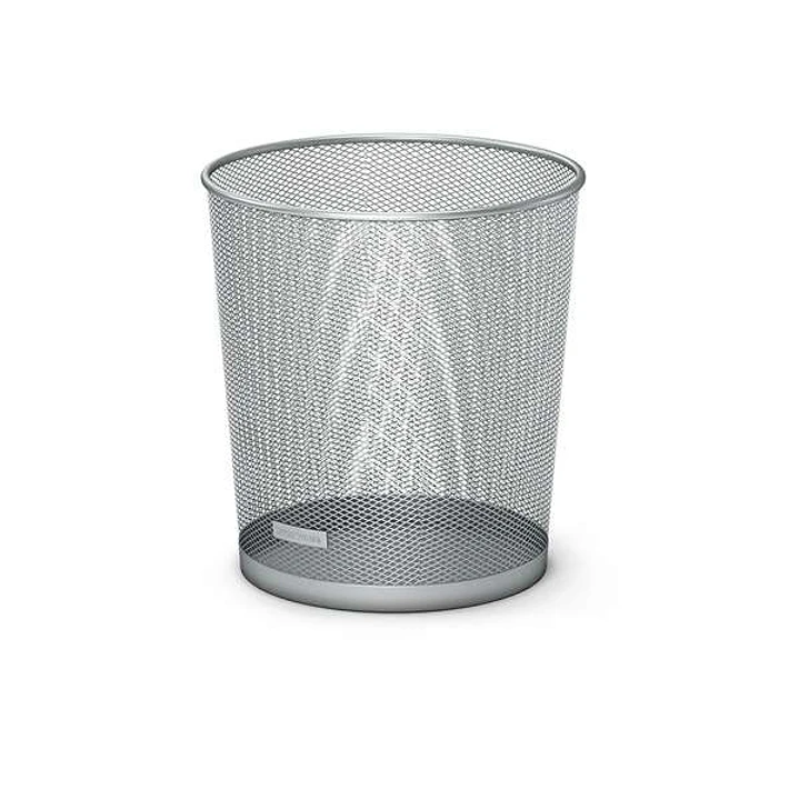 Erichkrause Compass Papelera de 12L - Base Redonda - Acero Inoxidable - Ideal para Oficinas - Color Plata 1