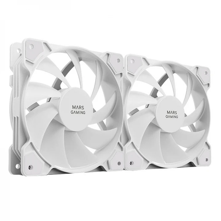 Mars Gaming MFPROX2W Set de Ventiladores - Ultra Silencioso - Rodamientos FDB - Conectividad 3PIN+4PIN - Color Blanco 1