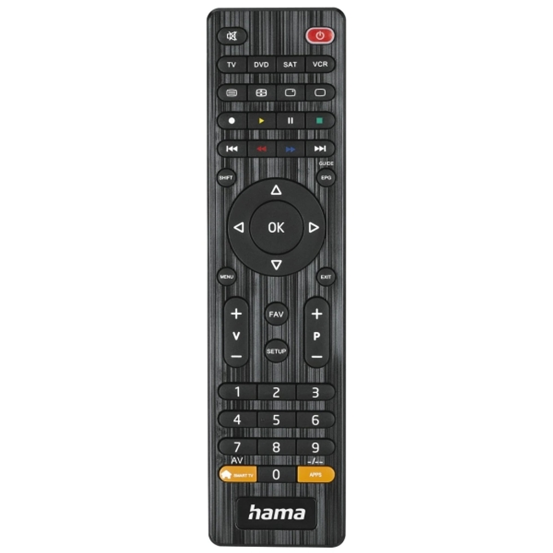 Hama Mando a Distancia para TV 4 en 1 - Universal - Alcance 10m - 45 Botones - Permite 4 Dispositivos Simultaneos - 17.5x4.5x2cm - Color Negro 1