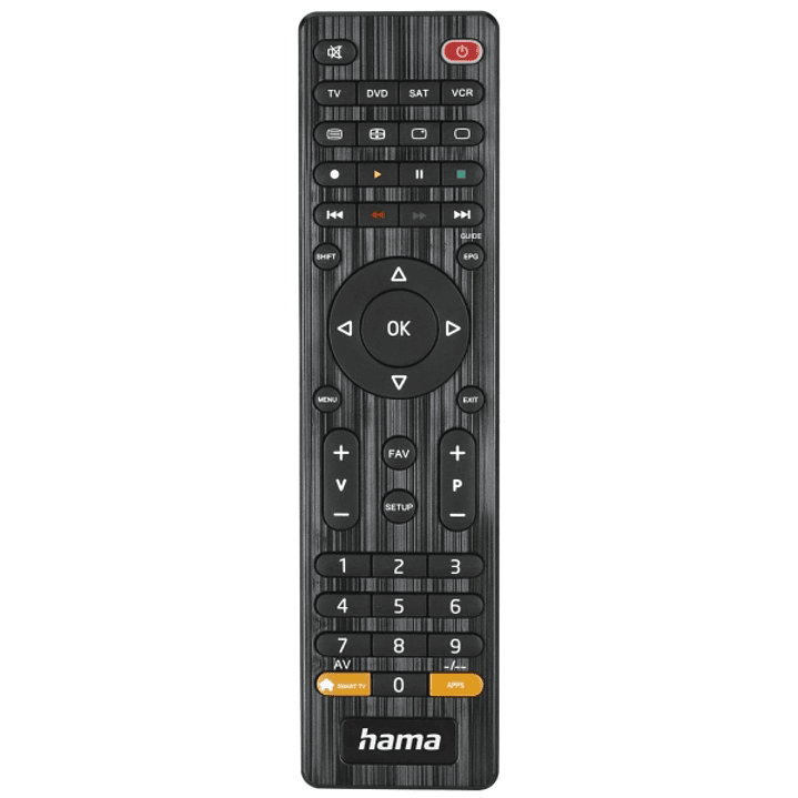 Hama Mando a Distancia para TV 4 en 1 - Universal - Alcance 10m - 45 Botones - Permite 4 Dispositivos Simultaneos - 17.5x4.5x2cm - Color Negro 1