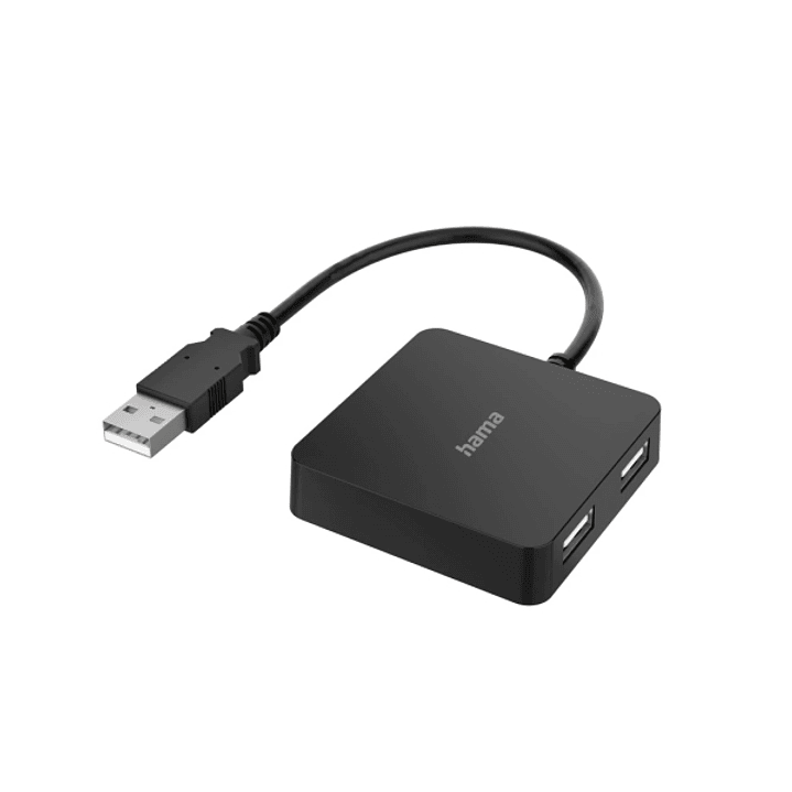 Hama Entry Hub USB 2.0 - Cable USB-A Integrado de 15cm - USB-A Hembra x4 - 5.6x5.6x1.3 - Color Negro 1