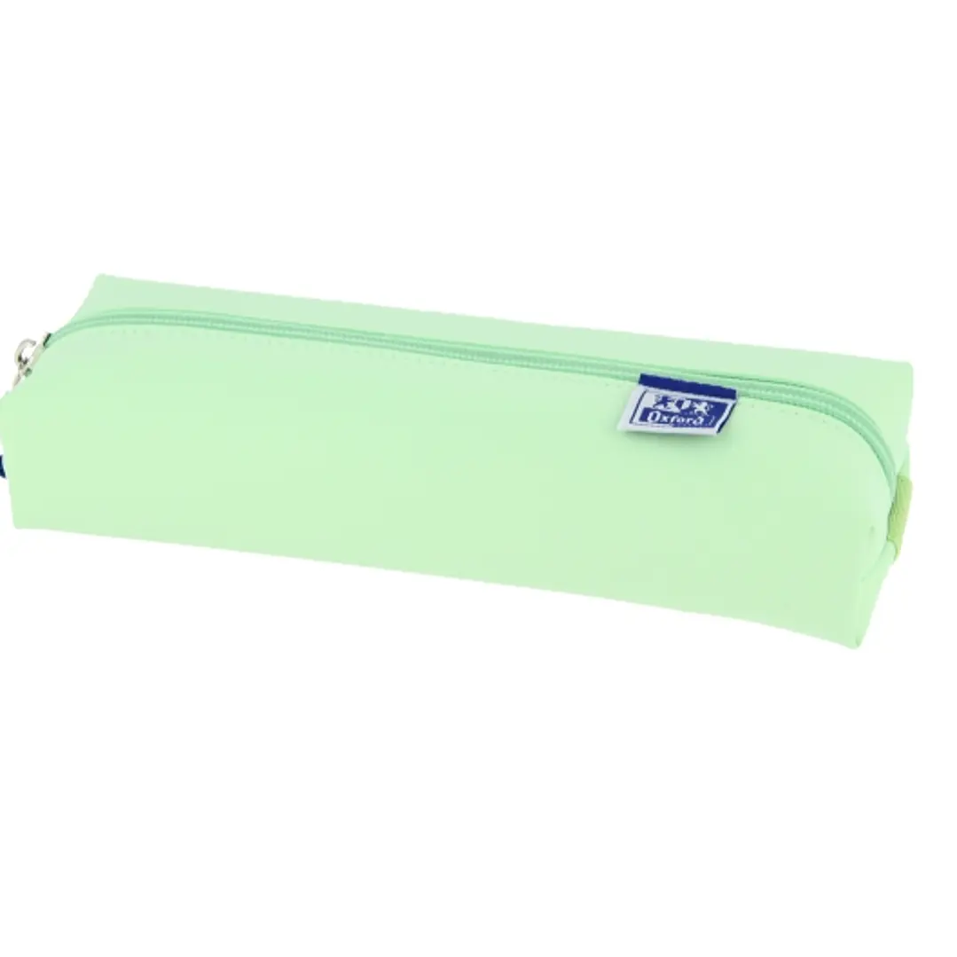 Oxford Live & Go Estuche Rectangular Mediano - Material Acolchado - Goma Elastica para unirlo al Cuaderno - Color Verde 1