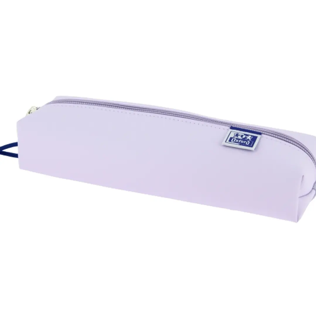 Oxford Live & Go Estuche Rectangular Mediano - Material Acolchado - Goma Elastica para unirlo al Cuaderno - Color Malva 1