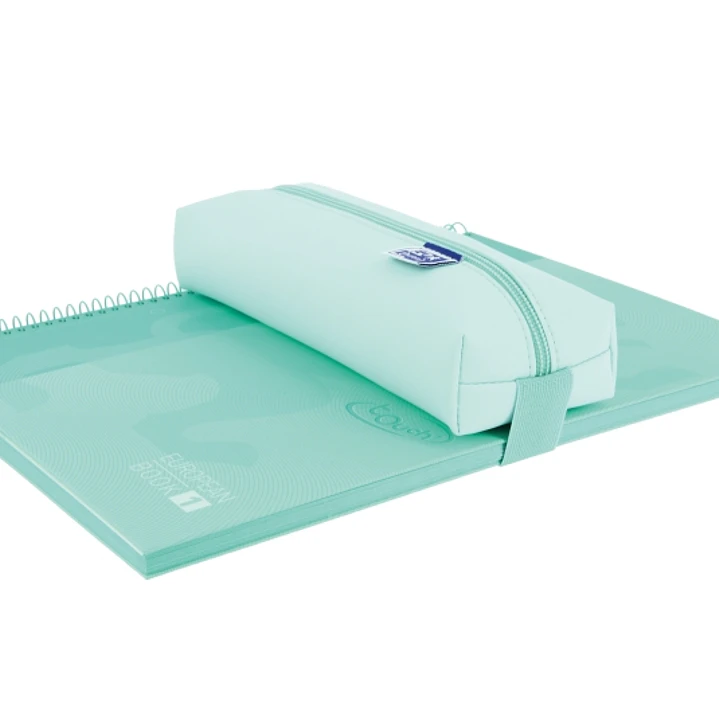 Oxford Live & Go Estuche Rectangular Mediano - Material Acolchado - Goma Elastica para unirlo al Cuaderno - Color Azul 1