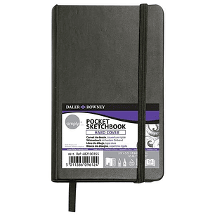 Daler Rowney Simply Cuaderno Cosido - Formato 9x14cm - 72 Hojas de Papel 100g/mg2 - Color Blanco