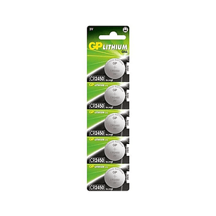 GP Lithium Pack de 5 Pilas Litio de Boton CR2450 3V