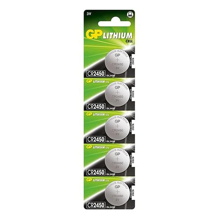 GP Lithium Pack de 5 Pilas Litio de Boton CR2450 3V 1