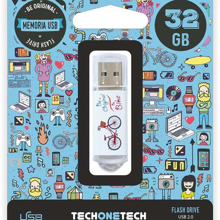 TechOneTech Be Bike Memoria USB 2.0 32GB (Pendrive) 1