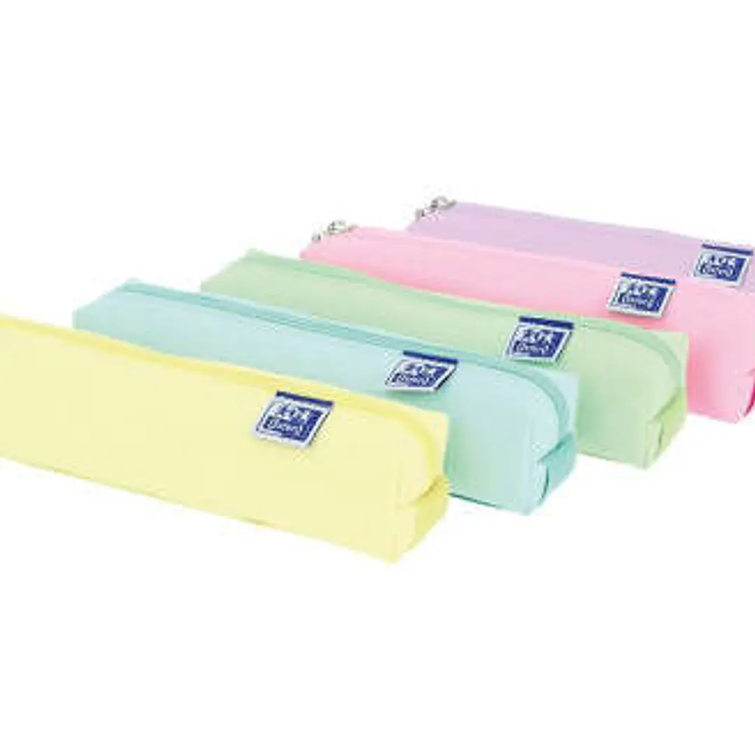 Oxford Kangoo Live & Go Estuche Cuadrado Pequeño - Material Esponjoso - Goma Elastica para unirlo al Cuaderno - Colores Surtidos Pastel 1