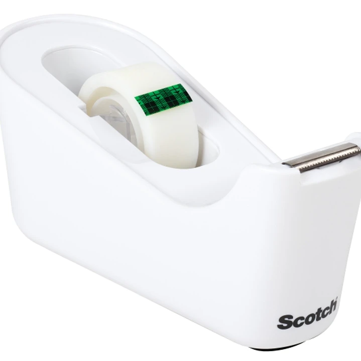 Scotch Dispensador de Cinta Adhesiva - Para Cintas de hasta 19mm x 33m - Incluye Cinta Adhesiva - Color Blanco 1