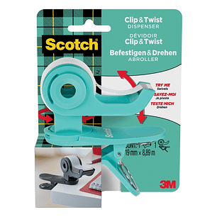 Scotch Dispensador de Cinta Adhesiva - para Cintas de hasta 19mm x 8.89m - Incluye Cinta Adhesiva - Color Turquesa