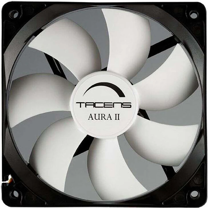 Tacens Aura II Ventilador 120mm - Carcasa Negra, Aspas Blancas - Velocidad Max. 1200rpm 1