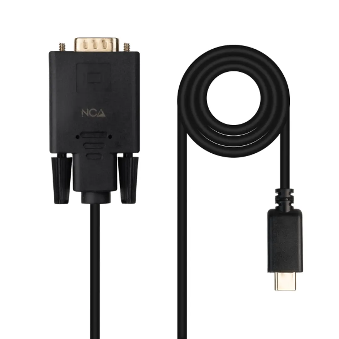 Nanocable Cable Conversor USB-C a VGA - USB-C/M-Hdb15/M - 1.8m - Color Negro 1