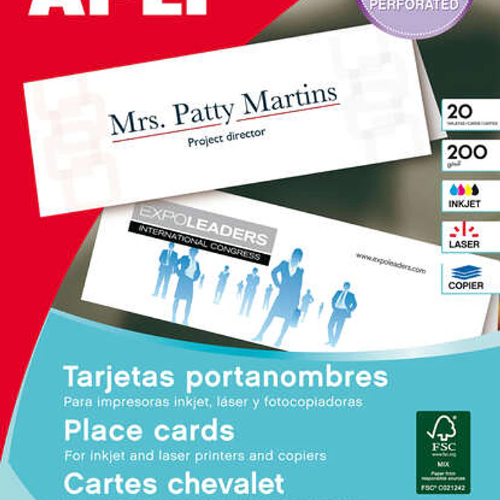 Apli Tarjetas Portanombres Microperforadas 200g 10 Hojas 1