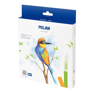 Milan Art Pack de 24 Pasteles Blandos - Colores Intensos y Brillantes - Resistentes a la Luz - Mezclables - Colores Surtidos