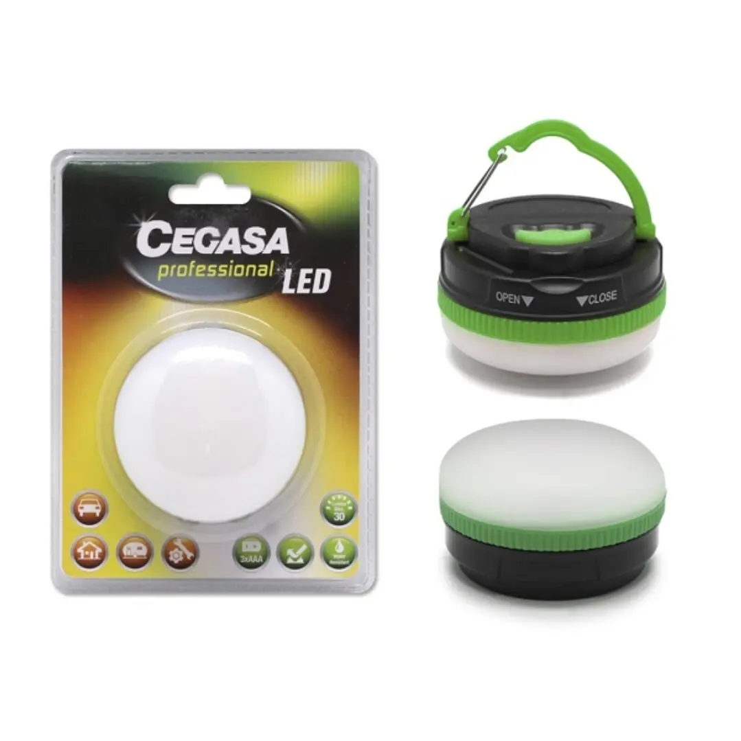 Cegasa Profesional Linterna de 5 LED 30lm - Gancho para Colgar - 5 Modos de Iluminacion - Resistente a Golpes y Agua IP44 - Funciona con 3 Pilas AAA ( 1