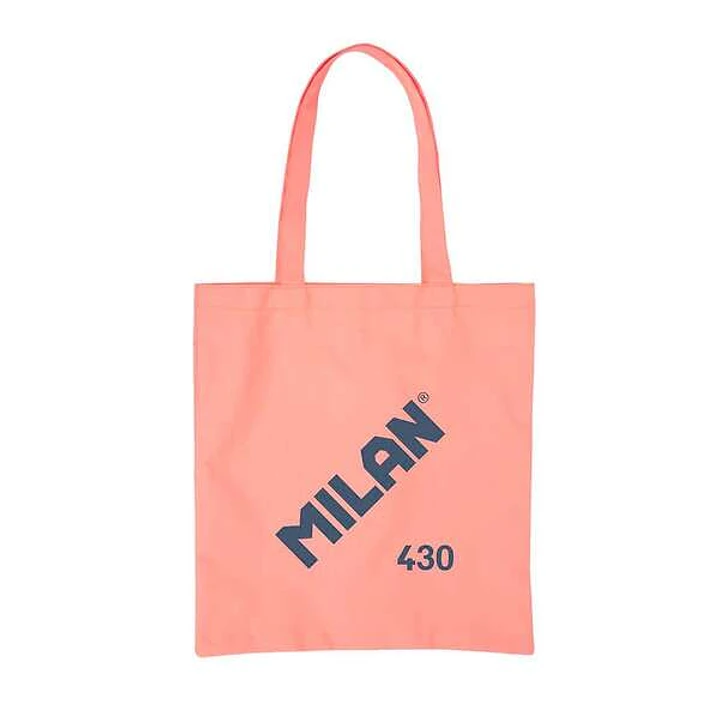 Milan Coleccion 430 Tote Bag Bolsa de Tela - Tamaño  50x38x41cm - Asa Larga 27cm - Tejido 'ripstop' - Color Rosa 1