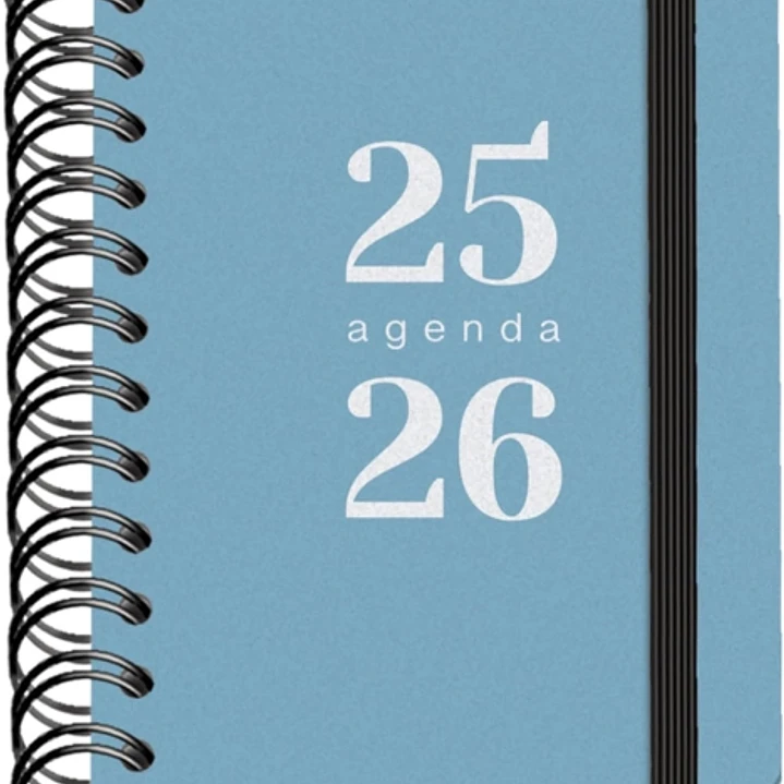 Dohe Grammar Agenda Escolar 25/26 Espiral A6 - Dia Pagina - Papel 80g/m2 - Cubierta de Polipropileno - Cierre de Goma Elastica - Color Azul 1