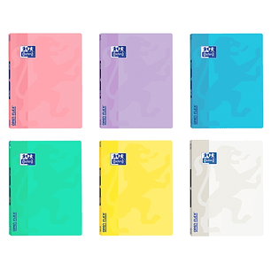Oxford School Openflex Write&Erase A4 Libreta Grapada - Tapa de Plastico Resistente - 1 Linea con 2 Margenes - 48 Hojas de Colores Pastel - Ideal para