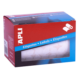 Apli Rollo Etiquetas Blancas Permanentes Ø 13.0mm