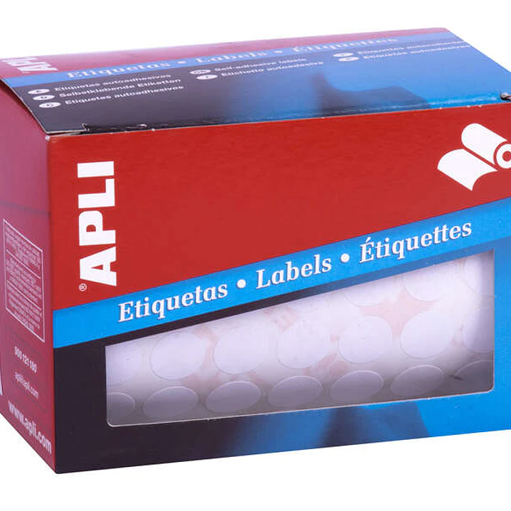 Apli Rollo Etiquetas Blancas Permanentes Ø 13.0mm 1