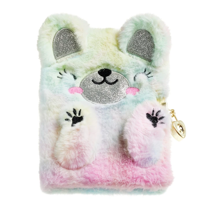 Miquel Rius Back2Fun Diario Secreto Peluche Oso Arcoiris - 80 Hojas Rayadas de Papel 80gr - Cierre con Llave 1