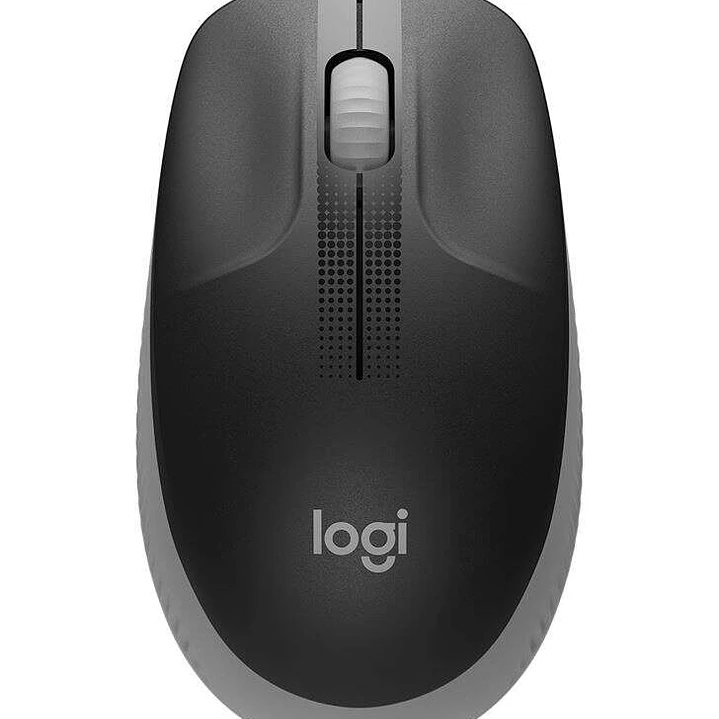 Logitech M190 Full Size Raton Inalambrico USB 1000dpi - 3 Botones - Gran Tamaño - Uso Ambidiestro - Color Negro/Gris Claro 1