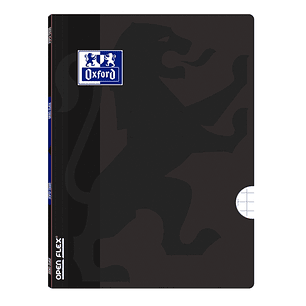Oxford School Openflex A4 Libreta Grapada - Tapa de Plastico Resistente - Cuadricula 5x5 con 2 Margenes - 48 Hojas de Alta Calidad - Color Negro