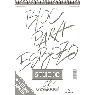 Canson Bloc para Esbozo A4 90+10 Hojas Gratis - Grano Ligero 90gr - Formato Album con Espiral Microperforado - Color Blanco Natural