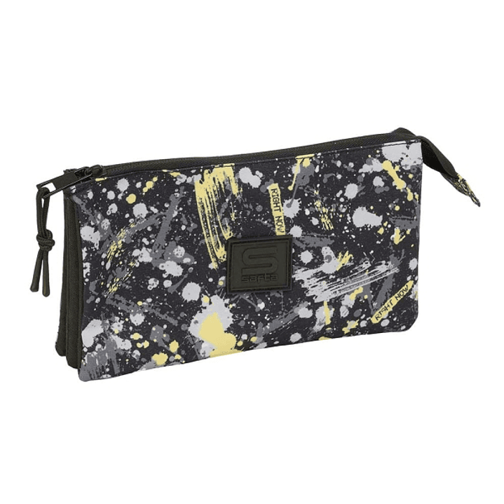 Safta Graffiti Splash Portatodo - 3 Compartimentos con Cremalleras - Bolsillo Interior - 0.60L - 220x30x120mm - Multicolor 1