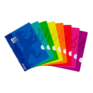 Oxford Openflex Libreta Grapada Formato A4 Cuadriculado 4x4mm - 48 Hojas con Margen - Tapa de Plastico - Colores Surtidos