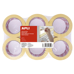 Apli Rollo Cinta Pintor 48mm x 45m - Adhesivo de Alta Resistencia - Facil de Cortar y Aplicar