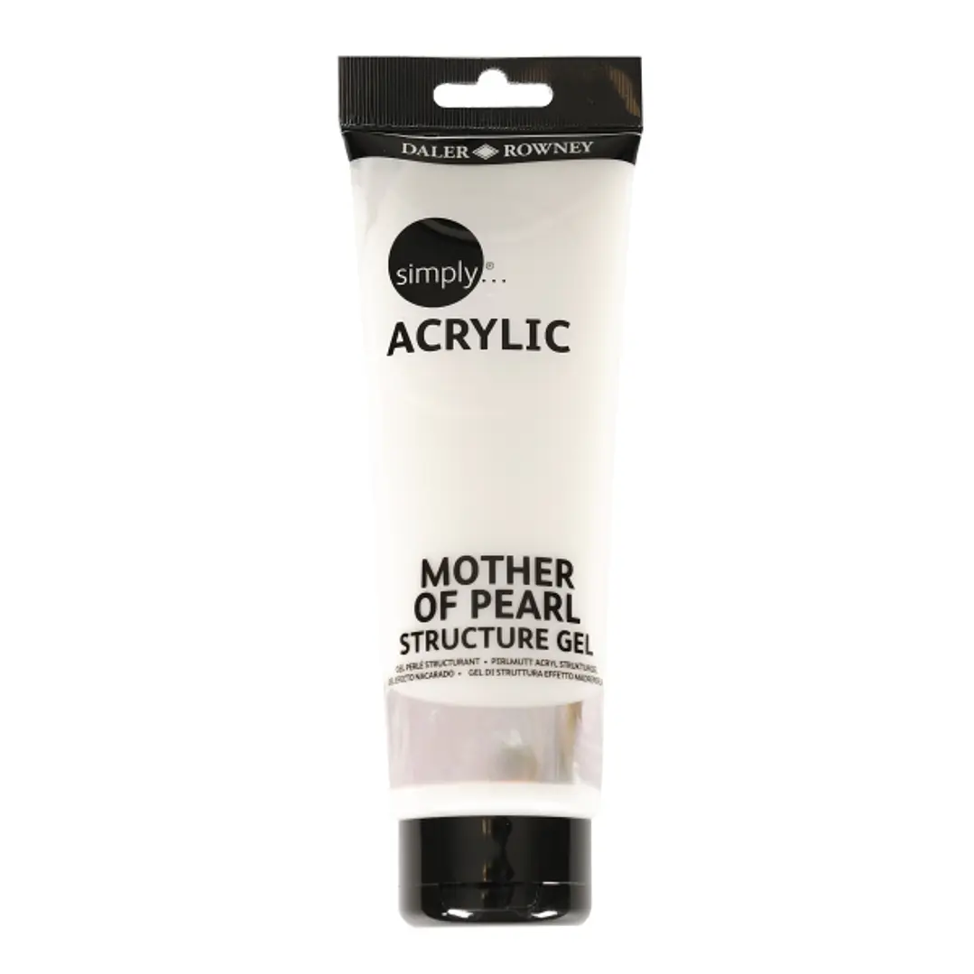 Daler Rowney Simply Mother Of Pearl Gel Acrilico - Efecto Nacarado -Tubo de Plastico - 250ml - Color Blanco 1