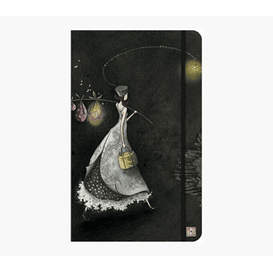 Pictura Gaëlle Boissonnard Cuaderno de Tapa Dura - 13x21cm - Cierre con Cinta Elastica - Cinta de Raso para Marcar La Pagina - 192 Paginas con Lineas