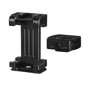 Hama Pro II Soporte para Smartphone - Disparador Bluetooth - Peso Max 300g - Ancho Dispositivo de 4.8 a 9.5cm - Aluminio - Color Negro