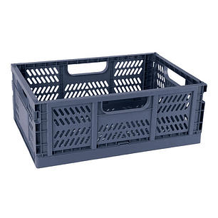 Apli Up North Caja de Plastico Plegable y Apilable - Tamaño 430x290x160mm - Ideal para Herramientas, Juguetes, Colada etc... - Color Azul Grisaceo