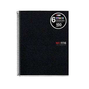 Miquel Rius Notebook6 Cuaderno de Espiral Formato A4 - 150 Hojas de 70gr Microperforadas con 2 Taladros - Cubiertas de Polipropileno - Cuadricula 5x5 