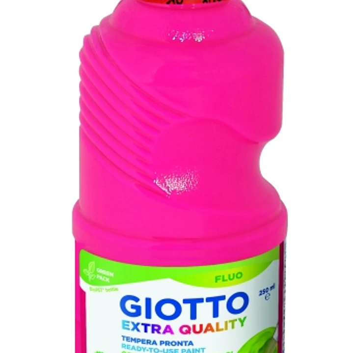 Giotto Extra Quality Fluo Tempera - 250ml - Lispa para el Uso - Botella Bio Pet - Color Rosa Fluorescente 1