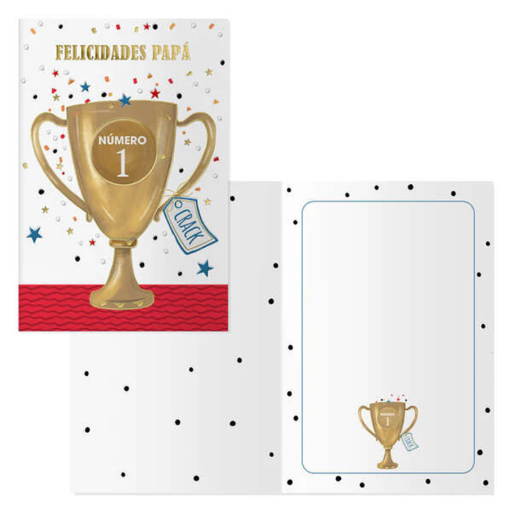 Dohe Pack de 6 Tarjetas de Felicitacion Dia del Padre - 11.5x17cm - Impresion a Todo Color - Estampaciones con Pelicula de Color - Estampacion en Seco 1